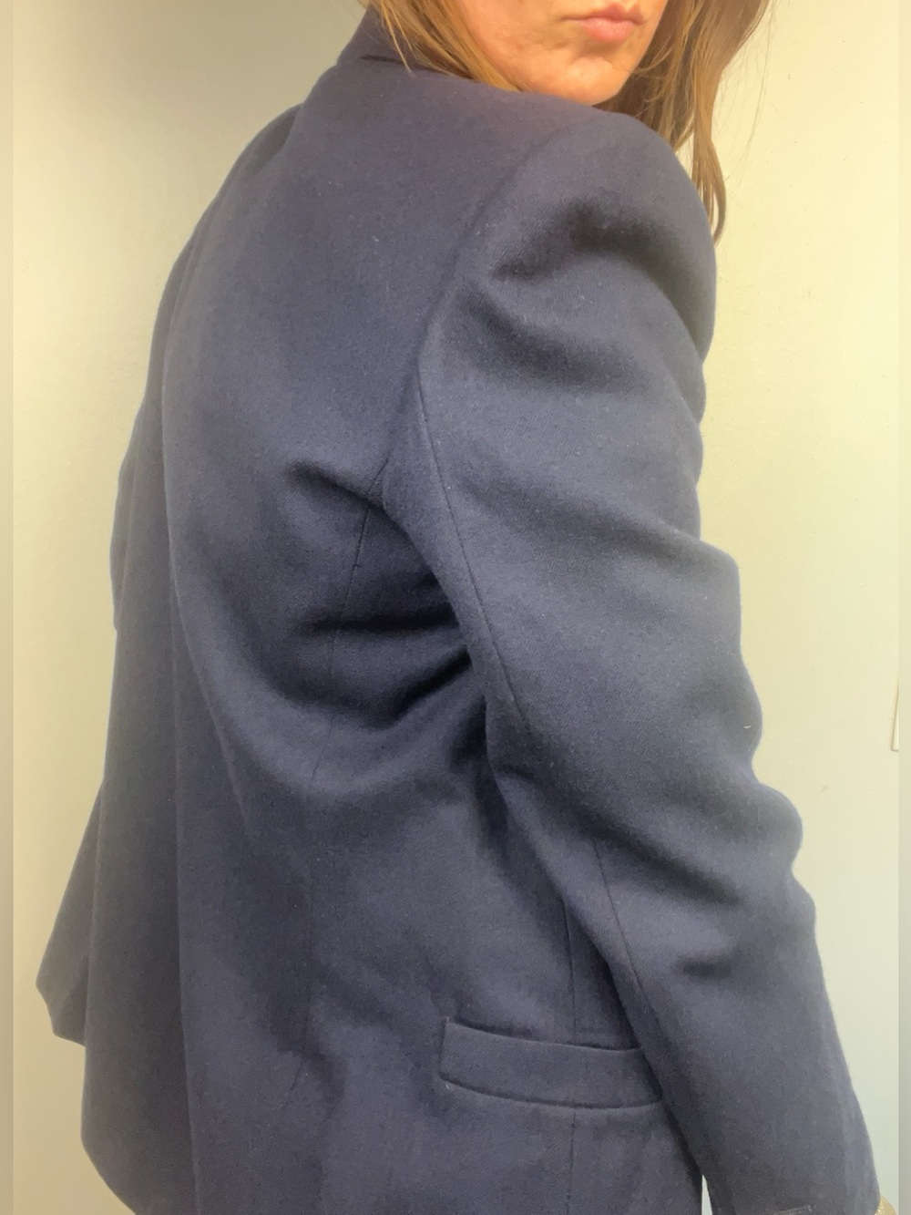 Vintage 90s Liz Claiborne Navy Wool Blazer – Double-Breasted Gold Buttons – 8 - Picture 11 of 13